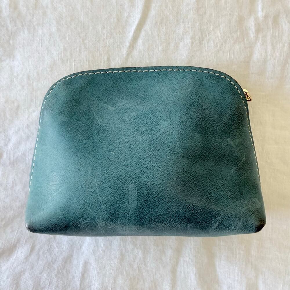 Portland Leather Goods | Aqua Blue Full Grain Luna Leather Pouch Small - Picture 3 of 8